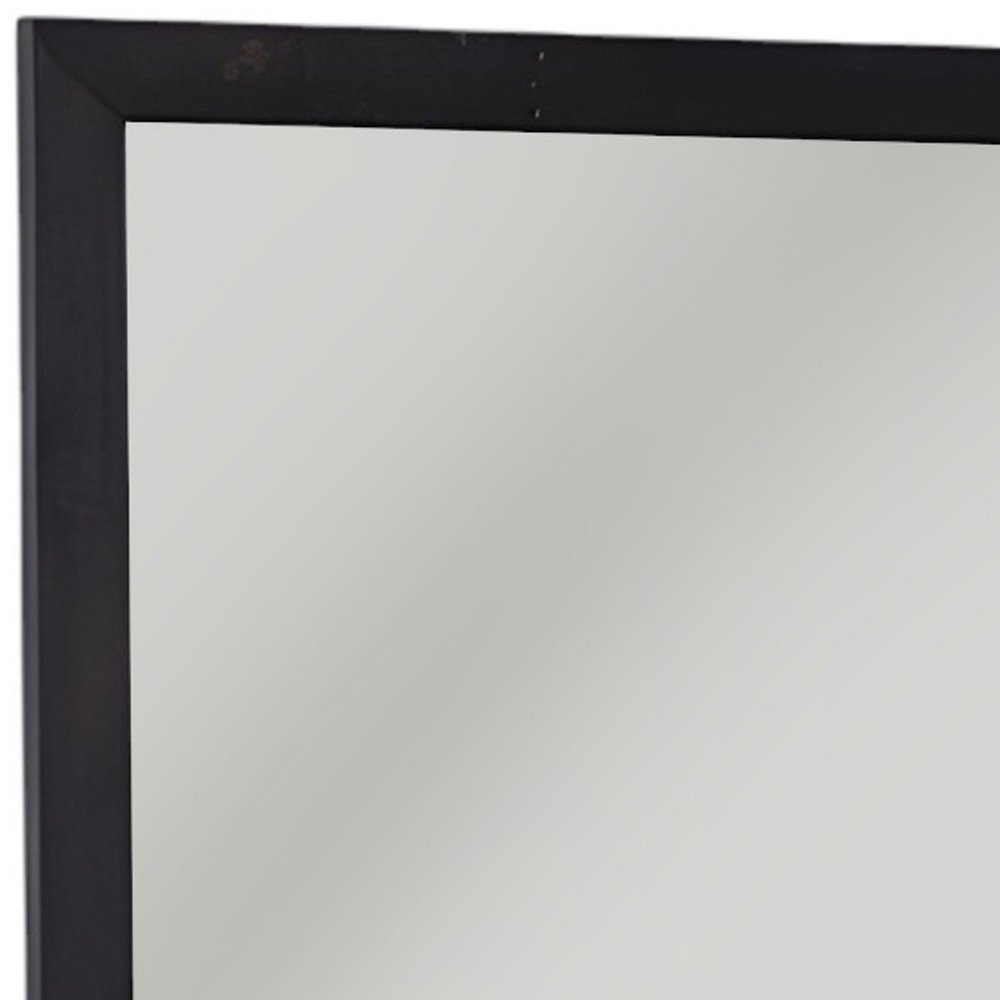 28" Dark Brown Solid Wood Framed Accent Mirror HomeRoots