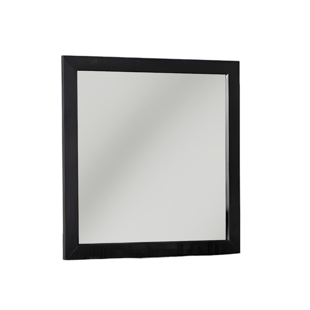 28" Dark Brown Solid Wood Framed Accent Mirror HomeRoots