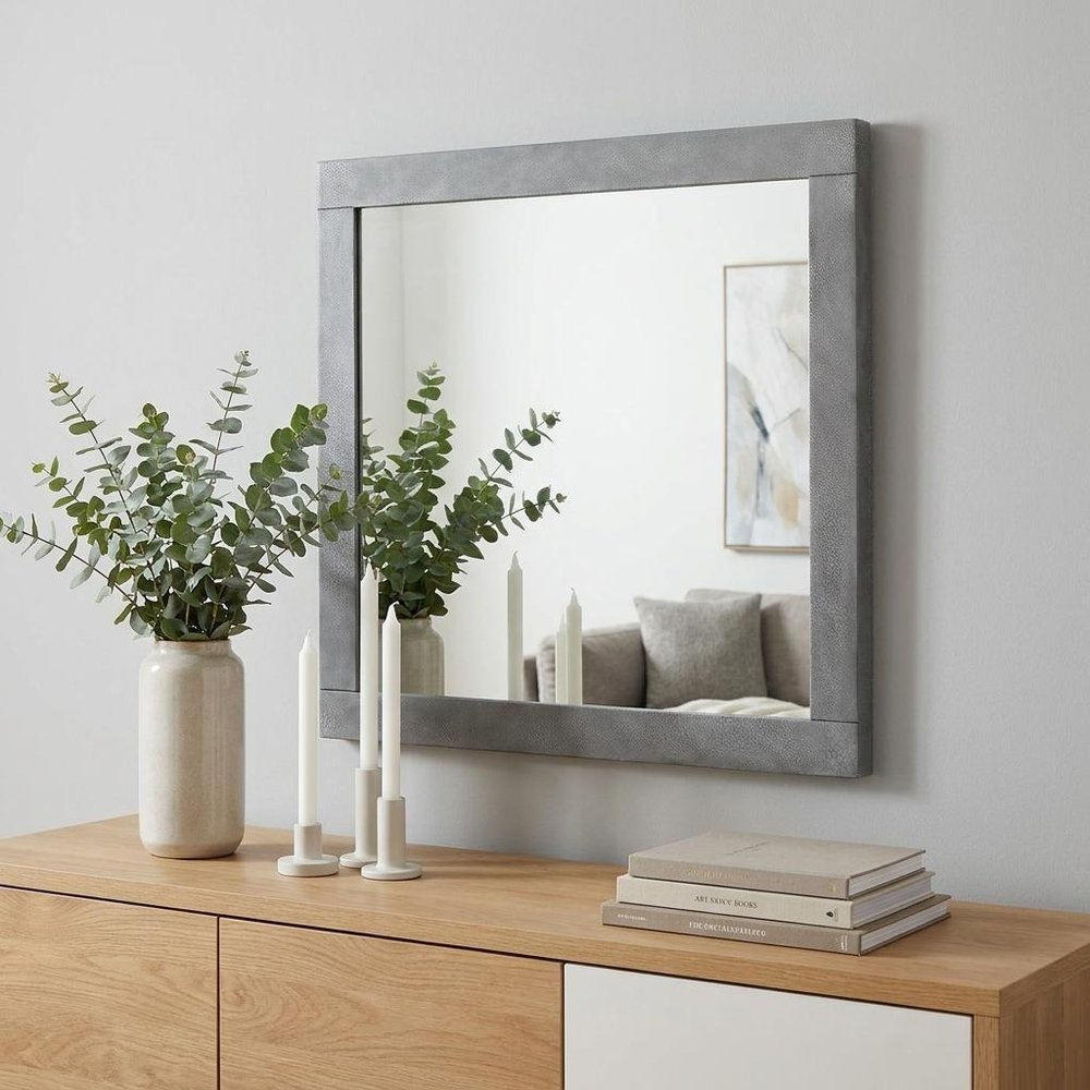35" Gray Wood Framed Accent Mirror HomeRoots