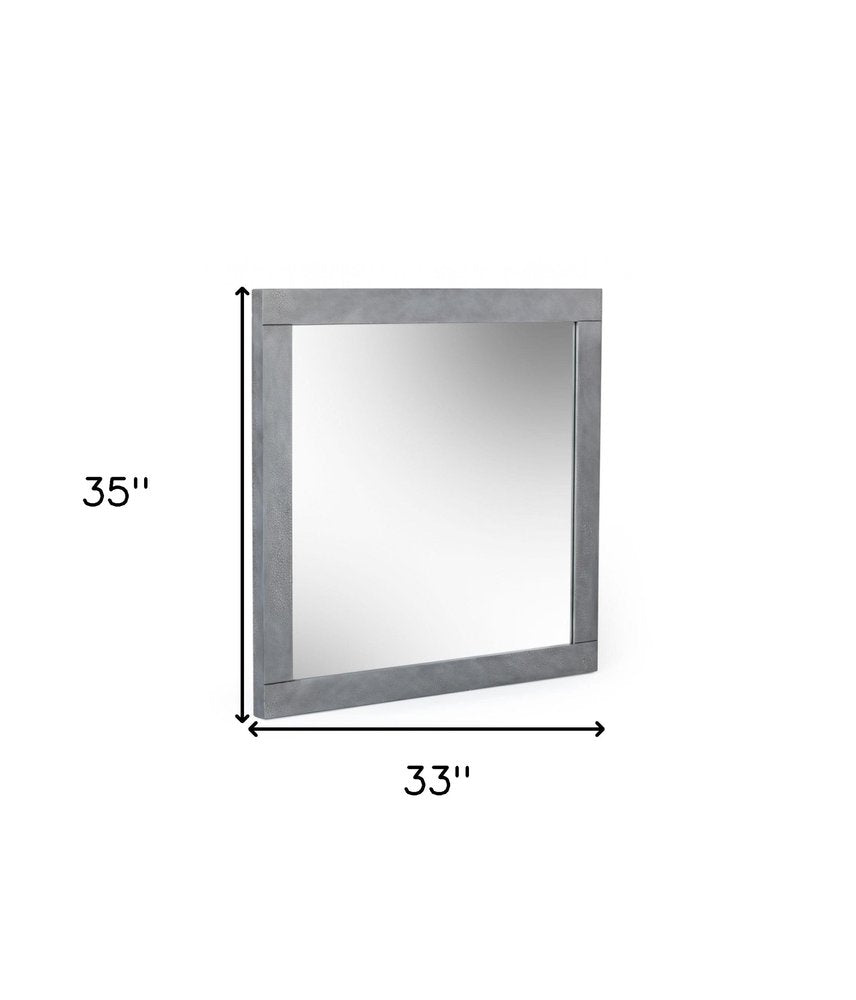 35" Gray Wood Framed Accent Mirror HomeRoots