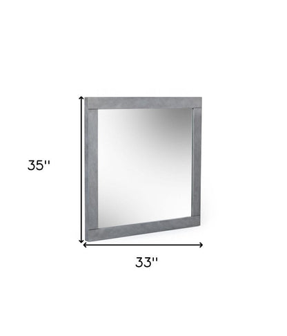 35" Gray Wood Framed Accent Mirror HomeRoots