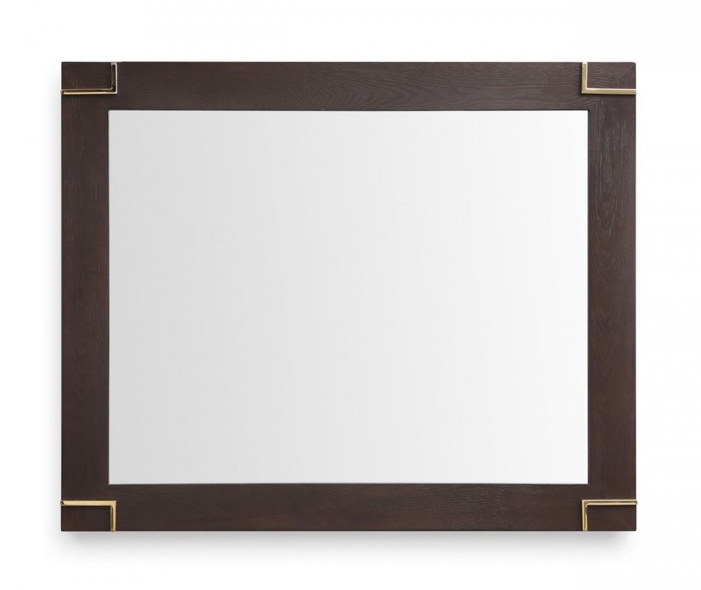 33" Brown and Gold Wood Framed Accent Mirror HomeRoots