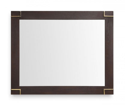 33" Brown and Gold Wood Framed Accent Mirror HomeRoots