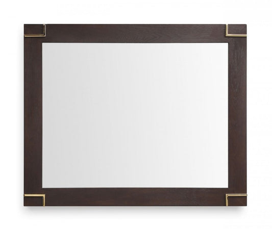 33" Brown and Gold Wood Framed Accent Mirror HomeRoots