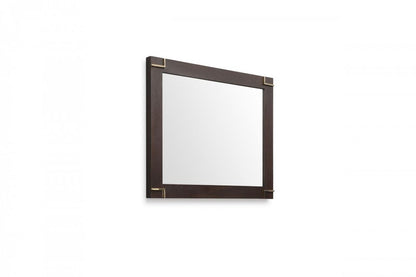 33" Brown and Gold Wood Framed Accent Mirror HomeRoots