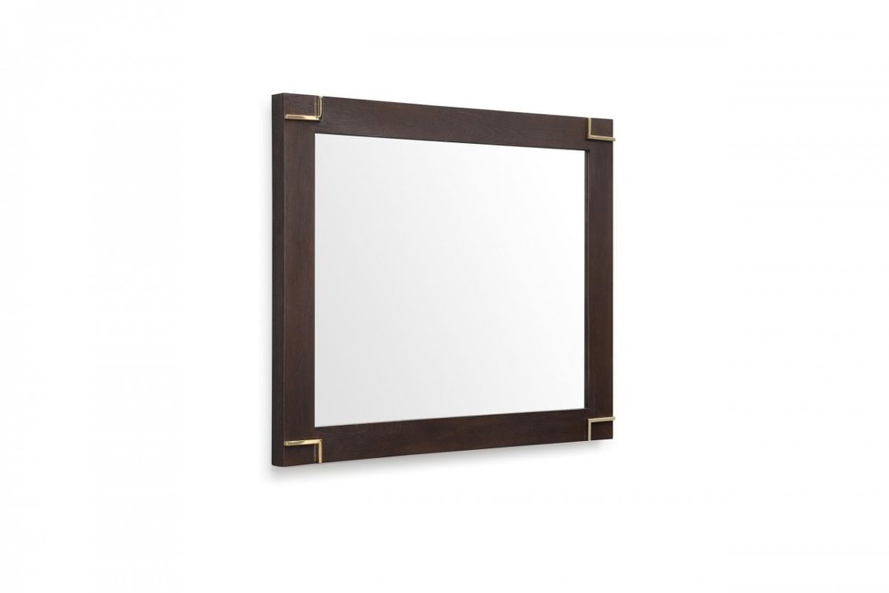 33" Brown and Gold Wood Framed Accent Mirror HomeRoots