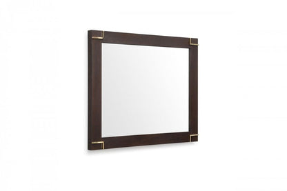 33" Brown and Gold Wood Framed Accent Mirror HomeRoots
