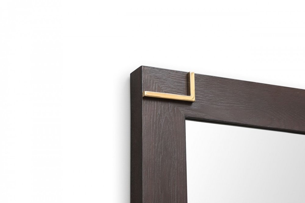 33" Brown and Gold Wood Framed Accent Mirror HomeRoots