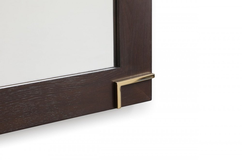 33" Brown and Gold Wood Framed Accent Mirror HomeRoots