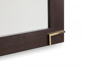 33" Brown and Gold Wood Framed Accent Mirror HomeRoots