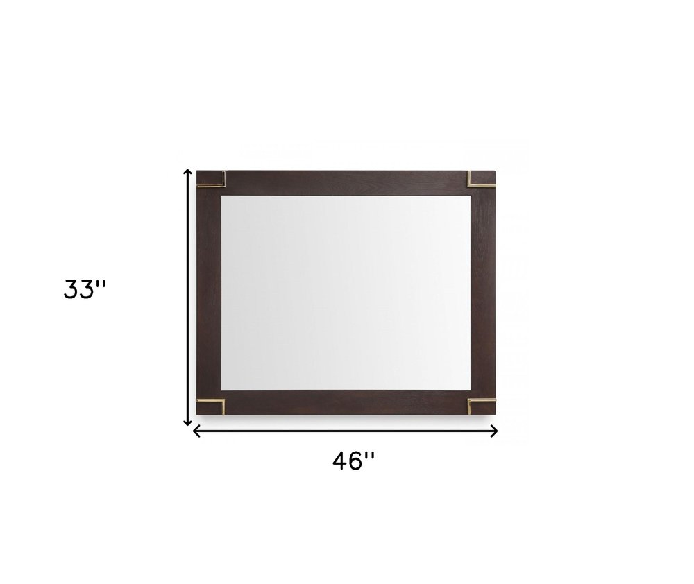 33" Brown and Gold Wood Framed Accent Mirror HomeRoots