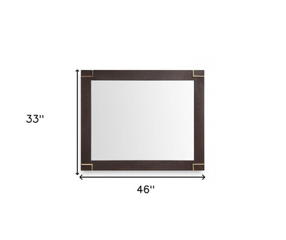 33" Brown and Gold Wood Framed Accent Mirror HomeRoots