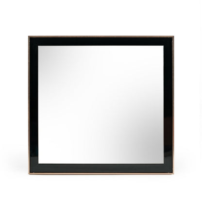 39" Rose Gold and Black Wood and Metal Framed Accent Mirror HomeRoots