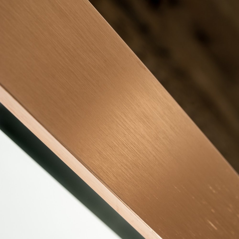 39" Rose Gold and Black Wood and Metal Framed Accent Mirror HomeRoots