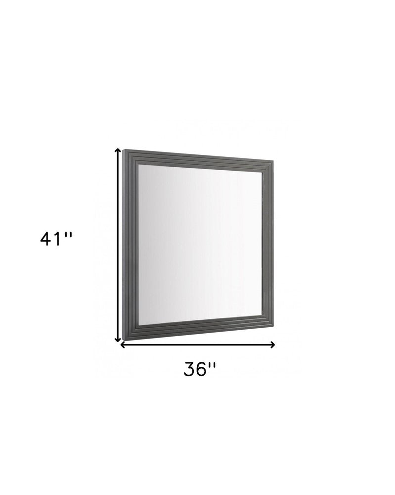 36" Gray Wood Framed Accent Mirror HomeRoots