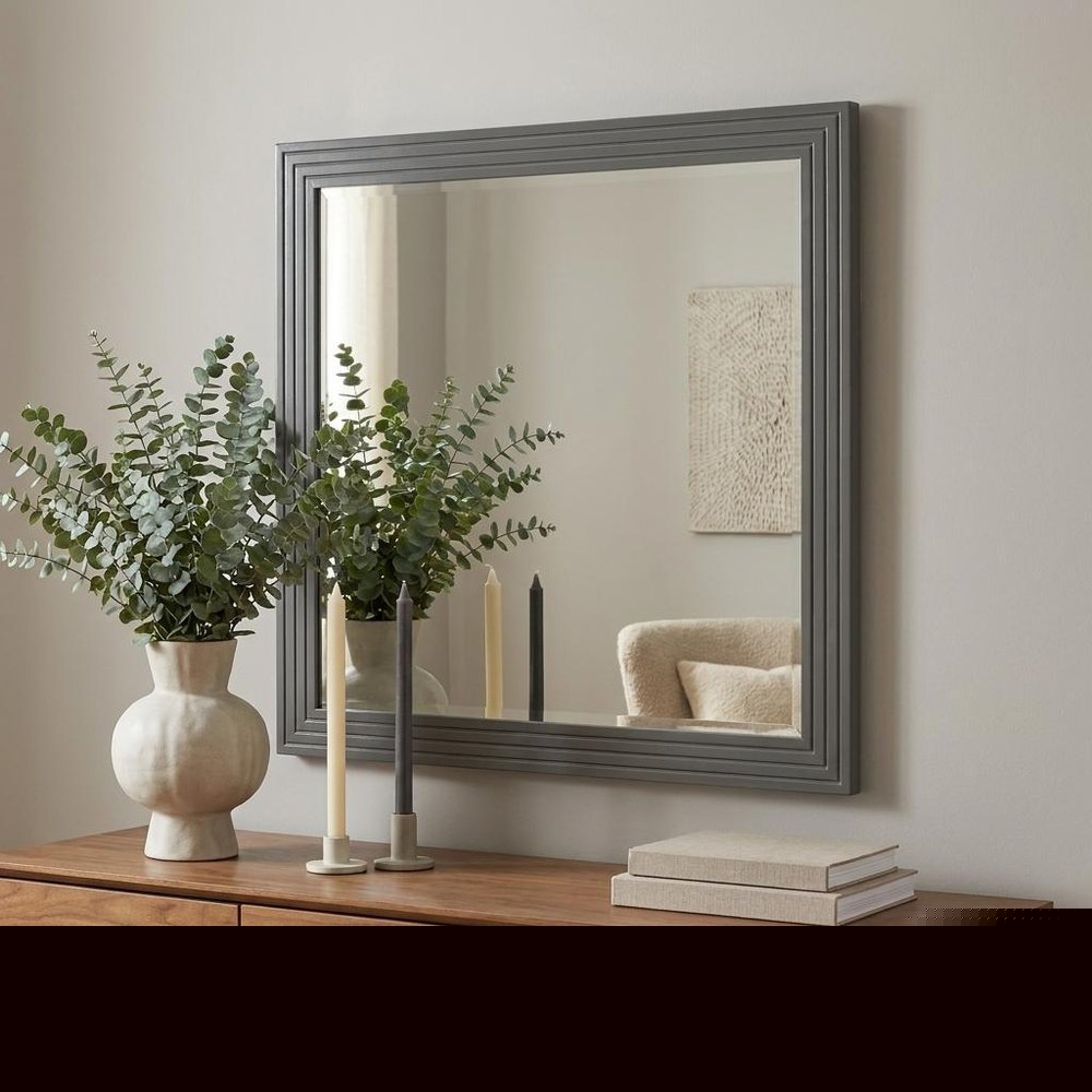 36" Gray Wood Framed Accent Mirror HomeRoots