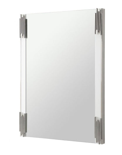 43" White Steel Framed Accent Mirror HomeRoots