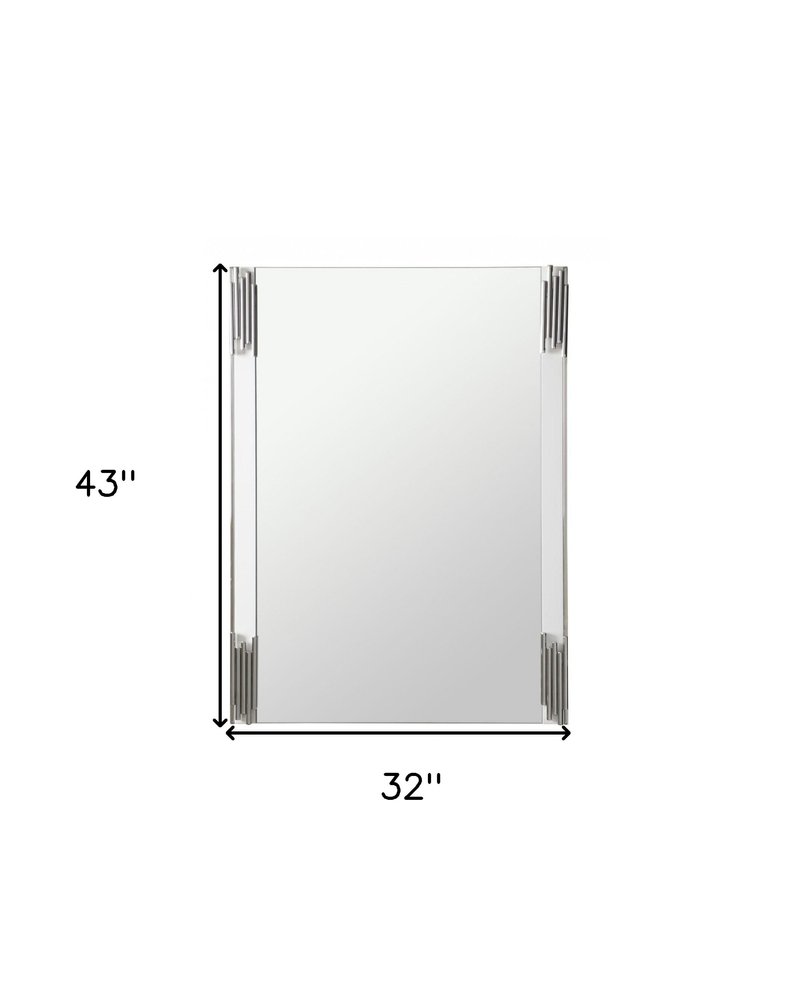 43" White Steel Framed Accent Mirror HomeRoots