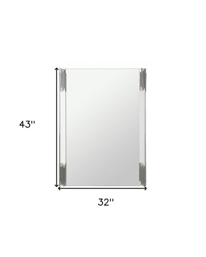 43" White Steel Framed Accent Mirror HomeRoots