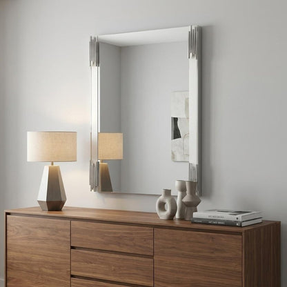 43" White Steel Framed Accent Mirror HomeRoots