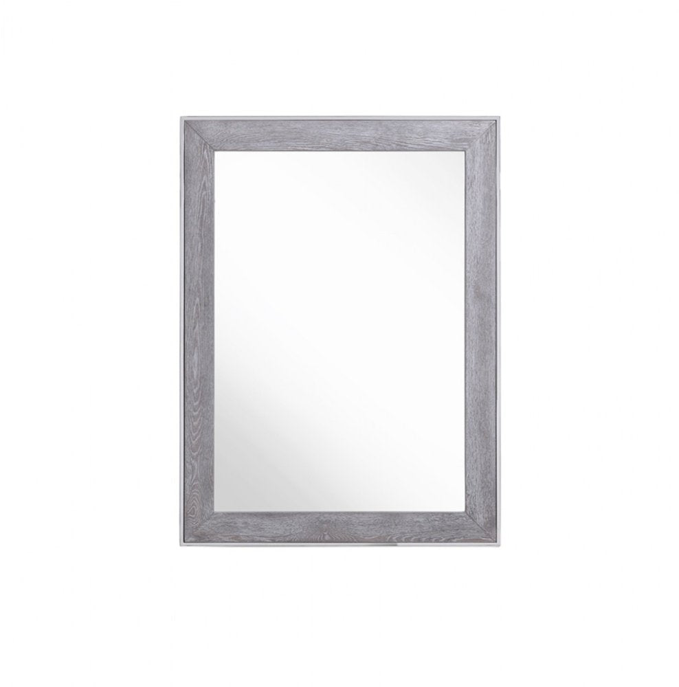 40" Gray and Silver Wood and Metal Framed Accent Mirror HomeRoots