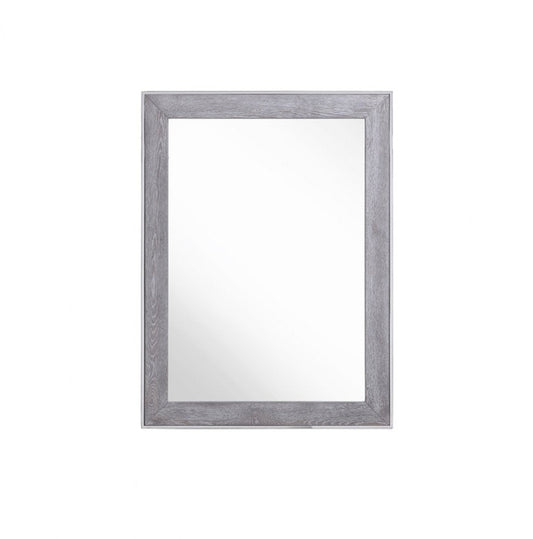 40" Gray and Silver Wood and Metal Framed Accent Mirror HomeRoots