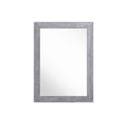 40" Gray and Silver Wood and Metal Framed Accent Mirror HomeRoots