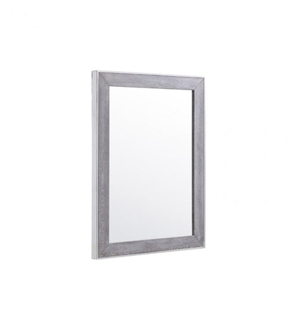 40" Gray and Silver Wood and Metal Framed Accent Mirror HomeRoots