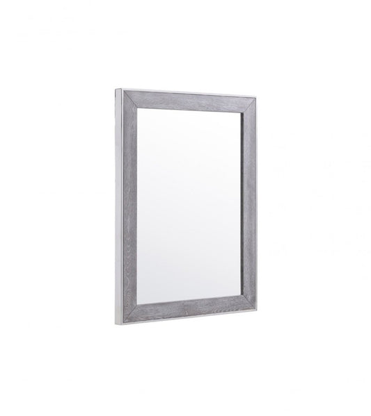 40" Gray and Silver Wood and Metal Framed Accent Mirror HomeRoots