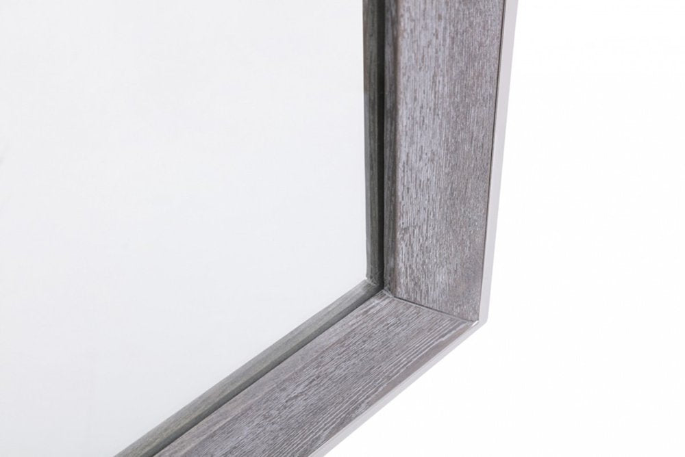 40" Gray and Silver Wood and Metal Framed Accent Mirror HomeRoots