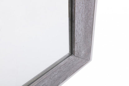 40" Gray and Silver Wood and Metal Framed Accent Mirror HomeRoots