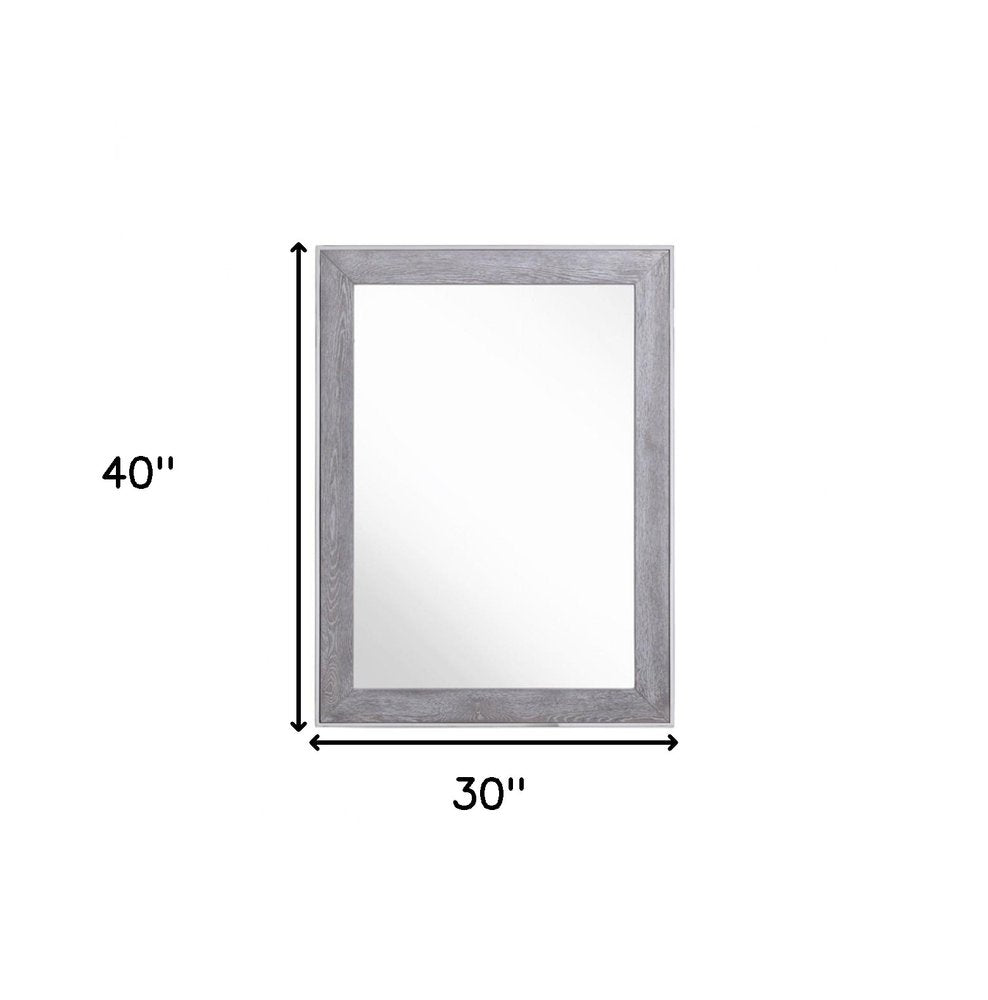 40" Gray and Silver Wood and Metal Framed Accent Mirror HomeRoots