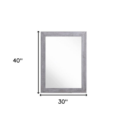 40" Gray and Silver Wood and Metal Framed Accent Mirror HomeRoots