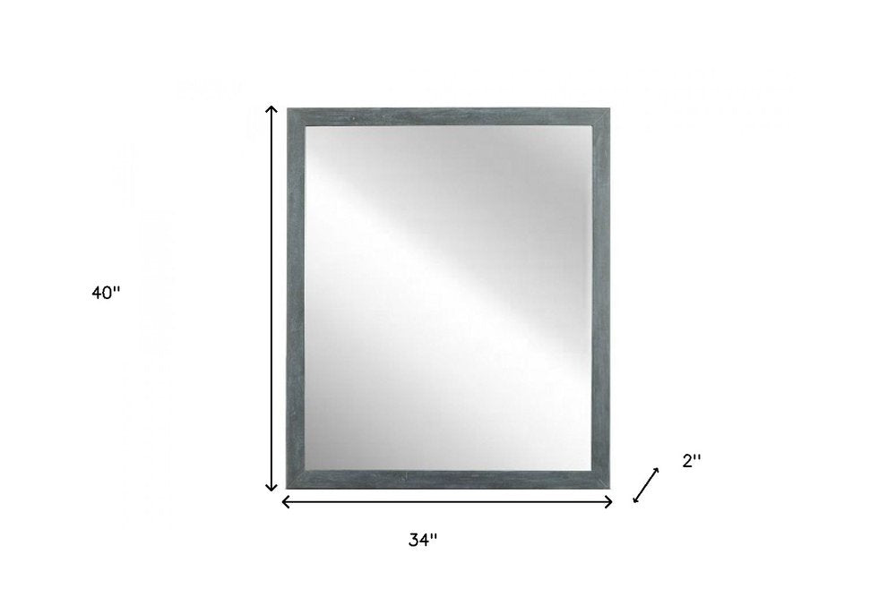 40" Dark Gray Solid Wood Framed Accent Mirror — view 2