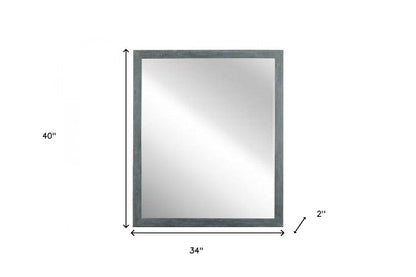 40" Dark Gray Solid Wood Framed Accent Mirror