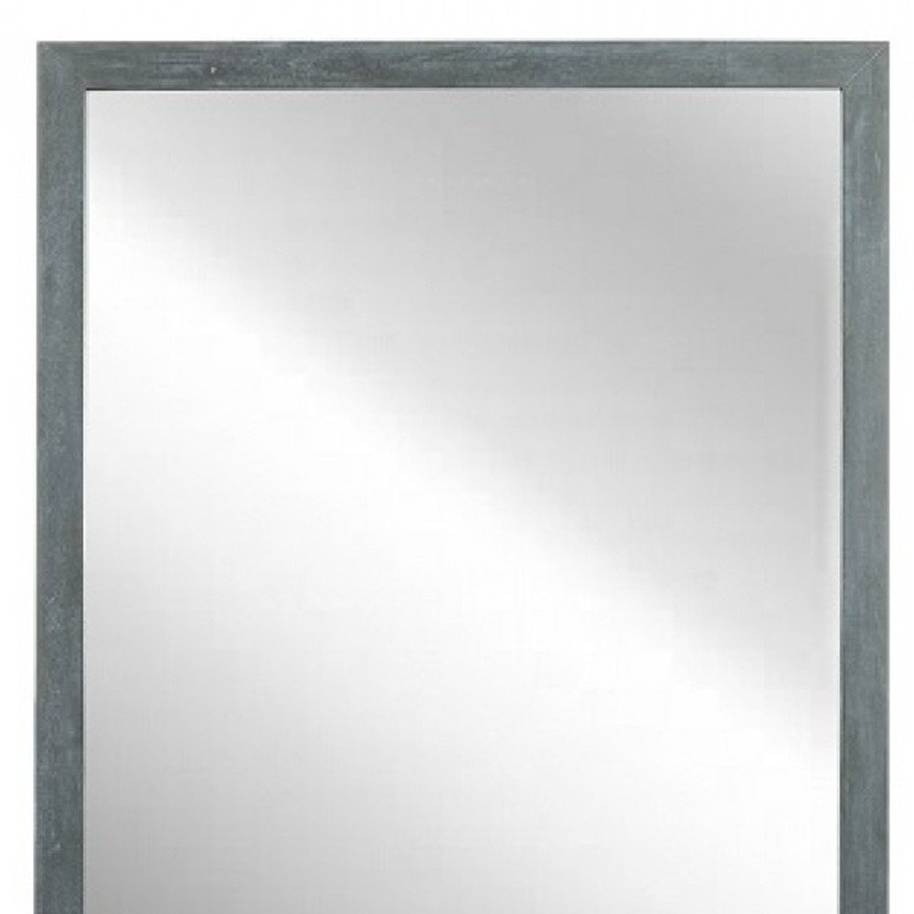 40" Dark Gray Solid Wood Framed Accent Mirror — view 4