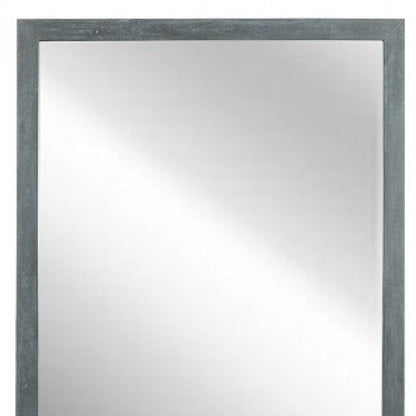 40" Dark Gray Solid Wood Framed Accent Mirror