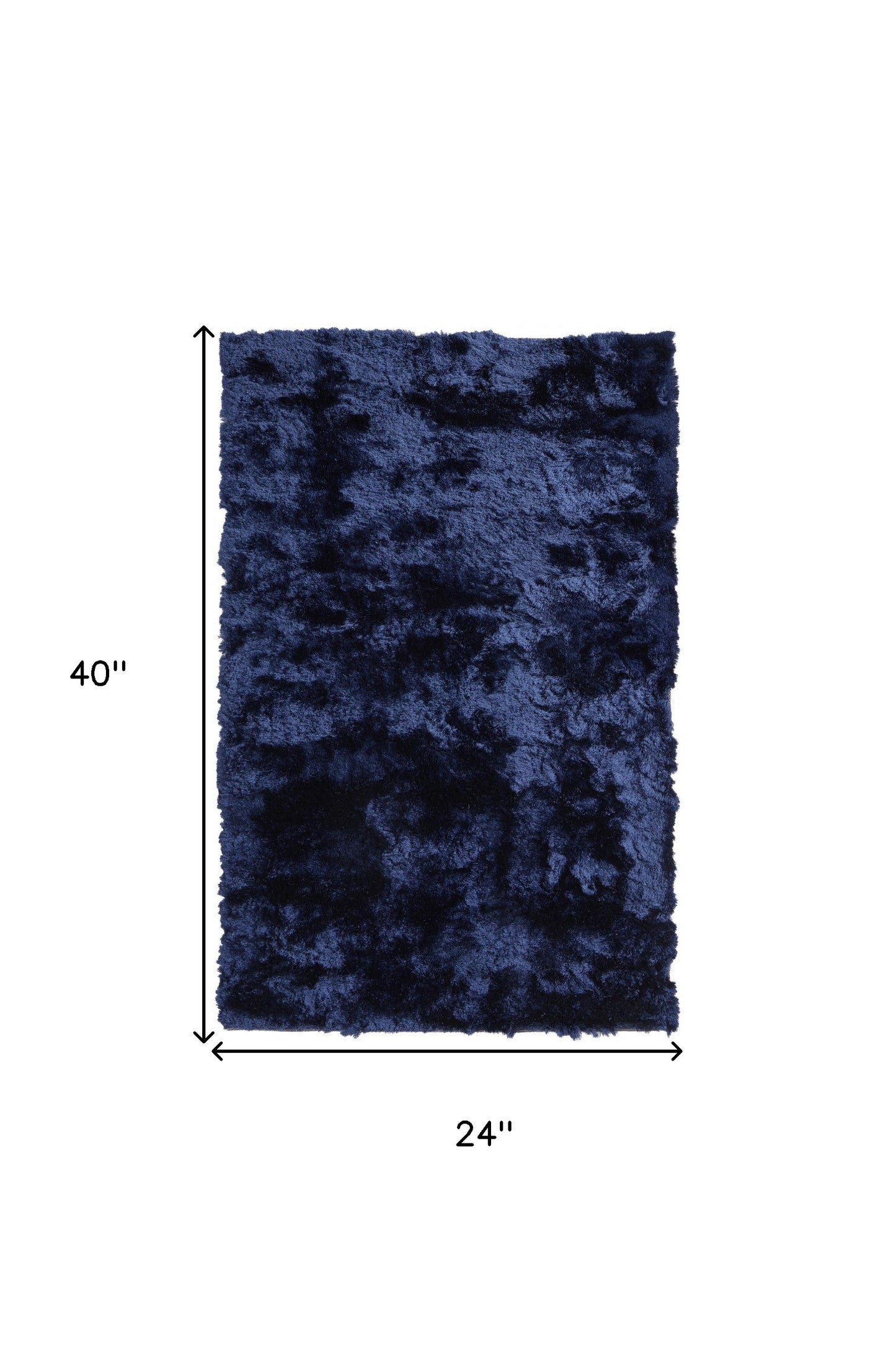 2' X 3' Blue And Black Shag Tufted Handmade Area Rug - 45.0" (L) x 69.0" (W) x 1.0" (H)