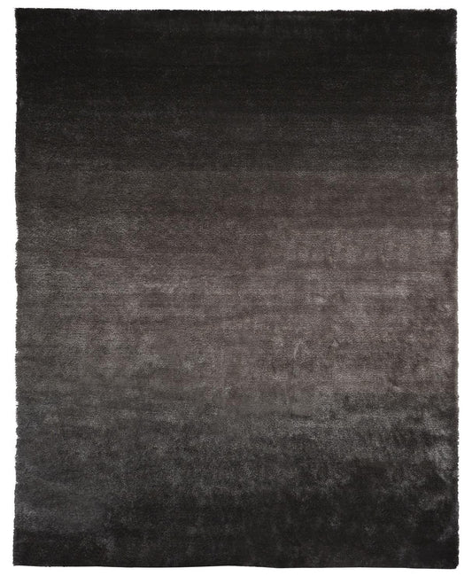 2' X 3' Gray And Black Shag Tufted Handmade Area Rug - 47.0" (L) x 67.0" (W) x 0.3" (H)