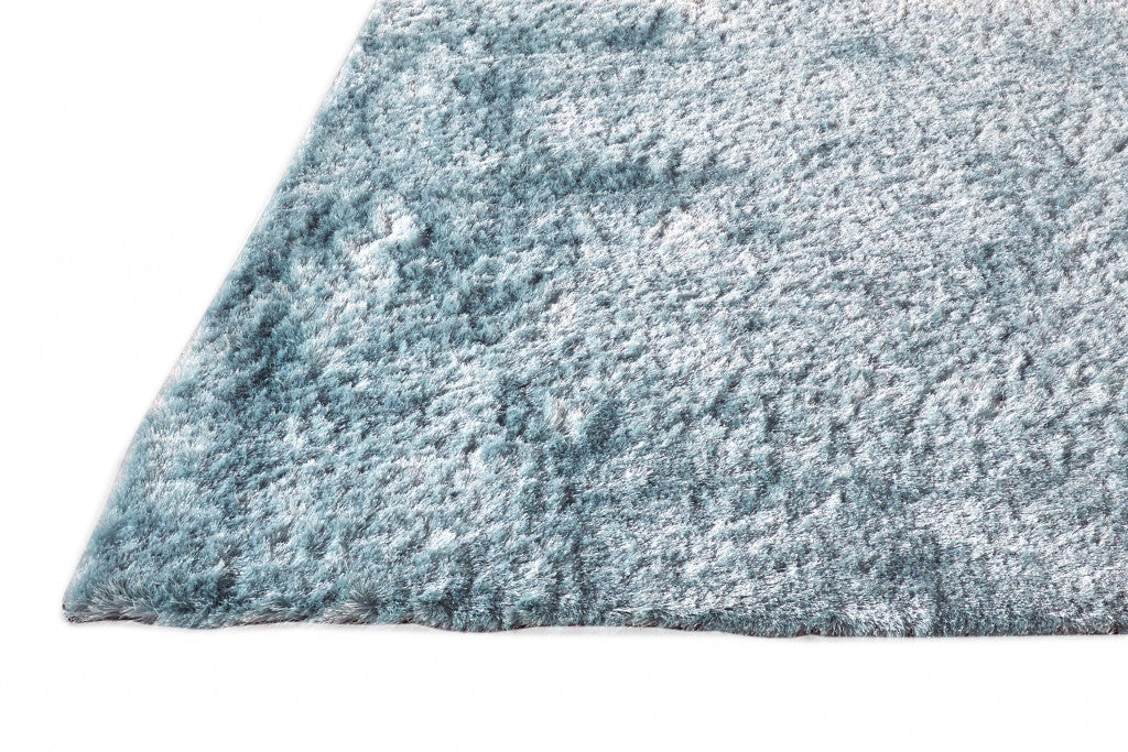 2' X 3' Blue And Silver Shag Tufted Handmade Area Rug - 47.5" (L) x 71.0" (W) x 0.25" (H)