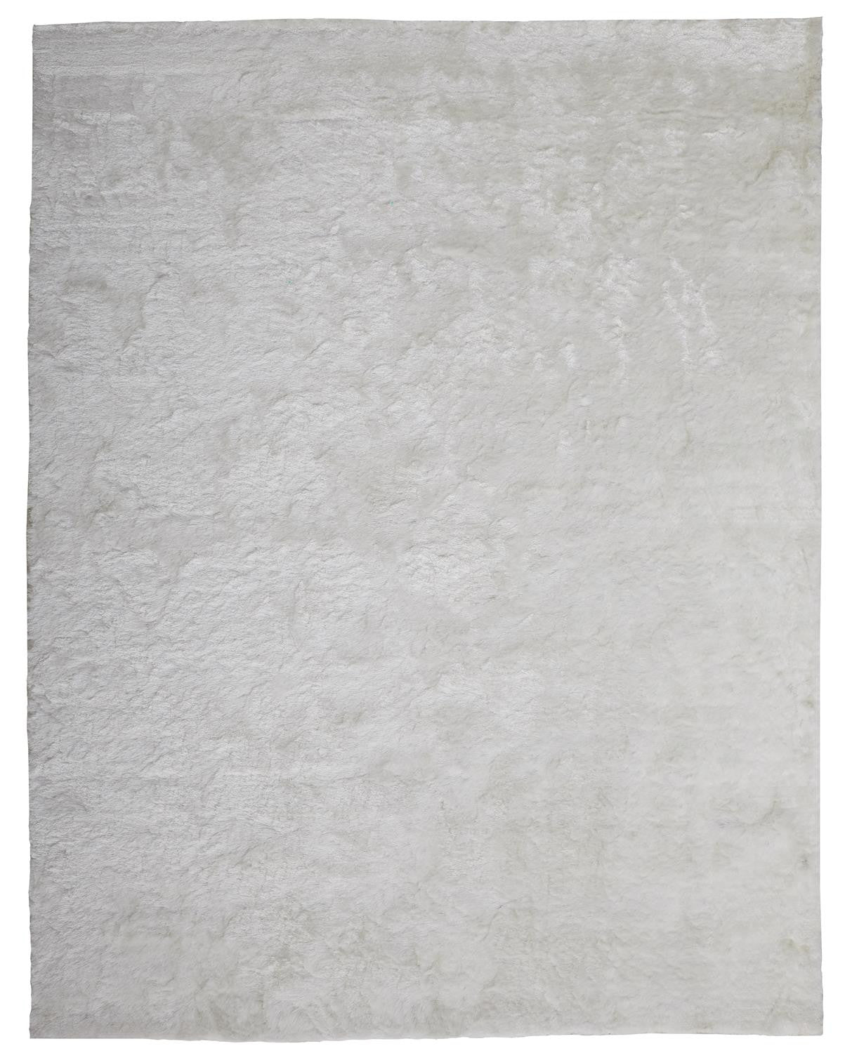 8' X 10' White Shag Tufted Handmade Area Rug - 90.0" (H) x 114.0" (W) x 1.57" (D)