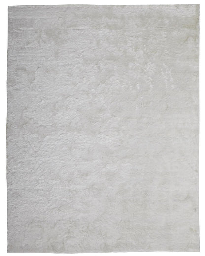 8' X 10' White Shag Tufted Handmade Area Rug - 90.0" (H) x 114.0" (W) x 1.57" (D)