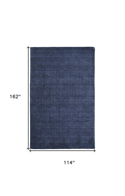 10' X 13' Blue Wool Hand Woven Area Rug - 24.0" (L) x 35.5" (W) x 1.0" (H)