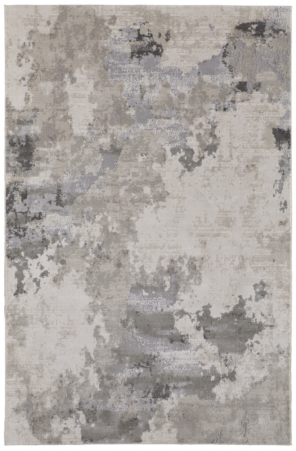 10' X 13' Ivory And Gray Abstract Stain Resistant Area Rug - 22.0" (L) x 36.0" (W) x 0.2" (H)