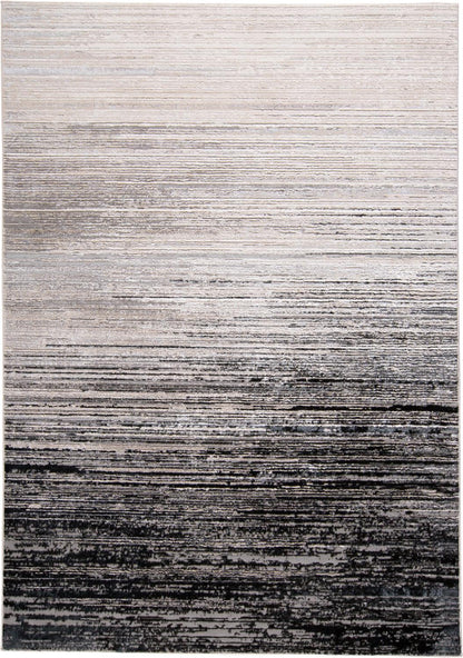 2' X 3' Black And Dark Gray Abstract Stain Resistant Area Rug - 47.24" (L) x 47.24" (W) x 0.24" (H) FurniFindUSA