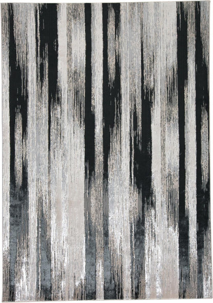 10' X 13' Beige and Black Abstract Power Loom Area Rug - 27.0" (L) x 180.0" (W) x 0.6" (H)