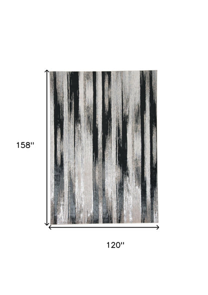 10' X 13' Beige and Black Abstract Power Loom Area Rug - 27.0" (L) x 180.0" (W) x 0.6" (H)