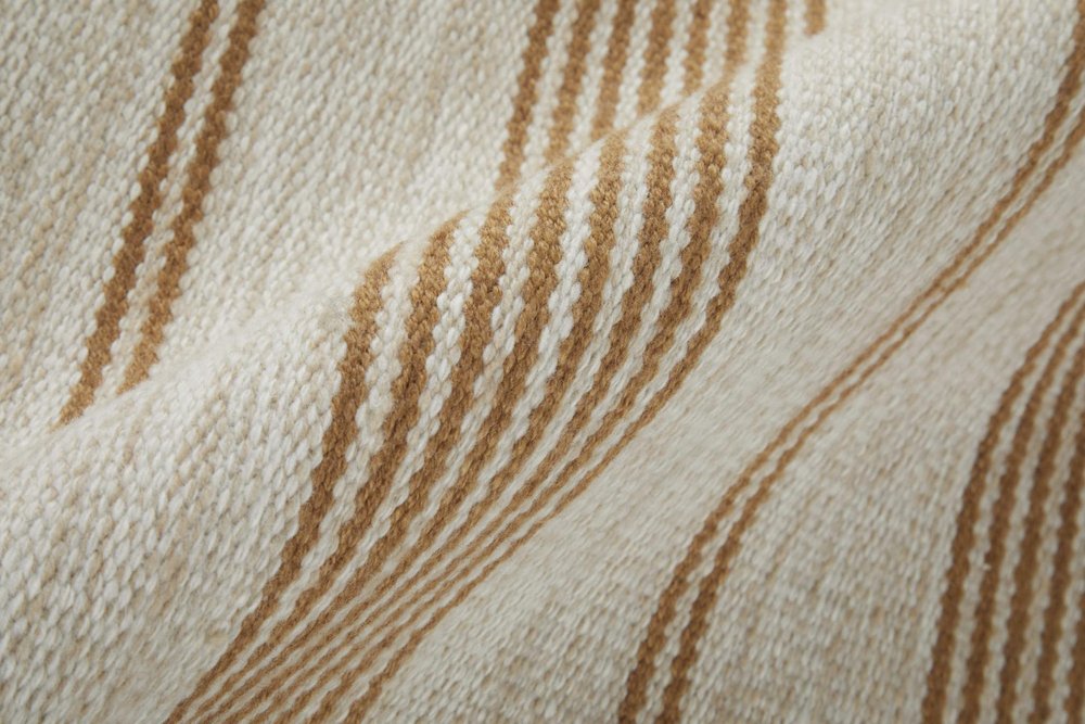 8' X 11' Brown and Ivory Striped Hand Woven Area Rug — view 4