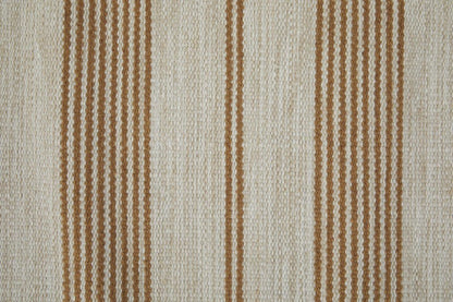 8' X 11' Brown and Ivory Striped Hand Woven Area Rug