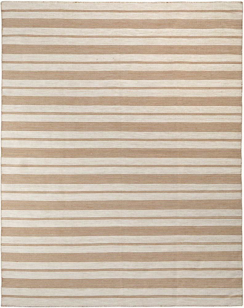 8' X 11' Brown and Ivory Striped Hand Woven Area Rug — view 6